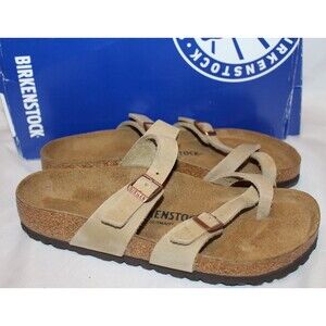 BIRKENSTOCK WOMEN'S TOBACCO BROWN MAYARI LEATHER SANDALS EU 38 NIB REGULAR